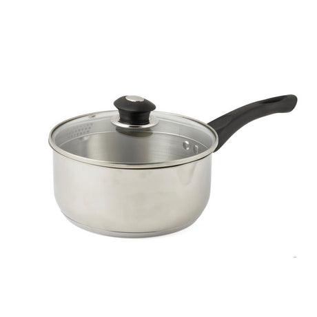 Russell Hobbs 20cm Stainless Steel Saucepan with Pouring Lip - COOKWARE - S/STEEL - Beattys of Loughrea