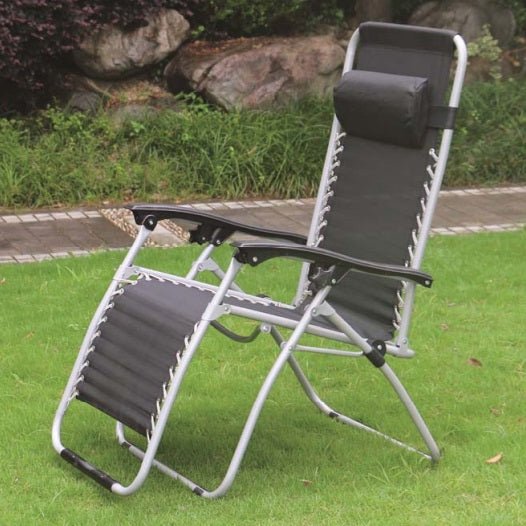 Reclining Zero Gravity Chair - Metal/Black - SINGLE GARDEN BENCH/ CHAIR - Beattys of Loughrea