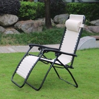 Reclining Zero Gravity Chair - Beige - SINGLE GARDEN BENCH/ CHAIR - Beattys of Loughrea