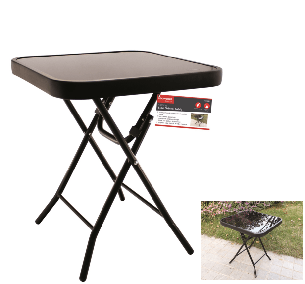 Folding Drinks/Side Table 40 x 40cm - SINGLE GARDEN TABLE - Beattys of Loughrea