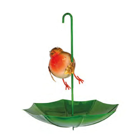 Bobbin Robin Umbrella Bird Feeder - SOLAR / GARDEN ORNAMENTS - Beattys of Loughrea