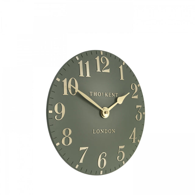 Thomas Kent 12" Arabic Wall Clock Lichen Green - CLOCKS - Beattys of Loughrea