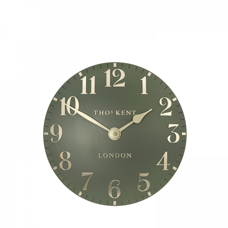 Thomas Kent 12" Arabic Wall Clock Lichen Green - CLOCKS - Beattys of Loughrea