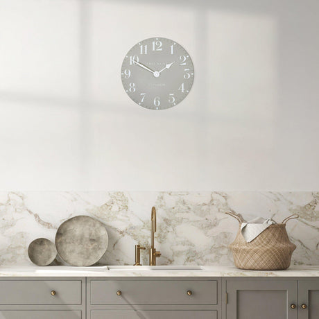 Thomas Kent 12" Arabic Wall Clock Dove Grey - CLOCKS - Beattys of Loughrea