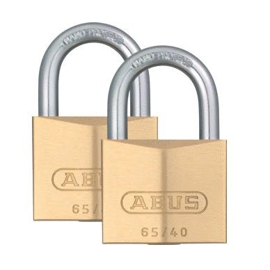 ABUS Premium Padlock brass 65/40mm Twin Pack - PADLOCKS - Beattys of Loughrea