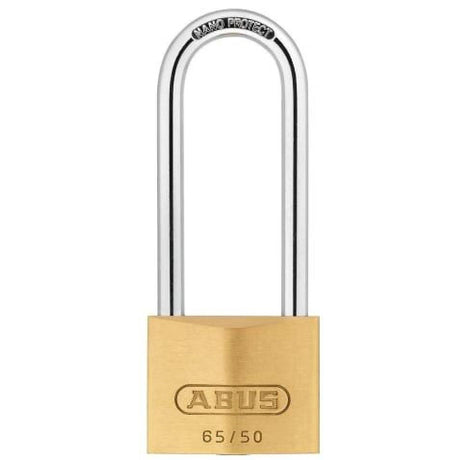 ABUS Mechanical - 65/50mm Brass Padlock 80mm Long Shackle - PADLOCKS - Beattys of Loughrea