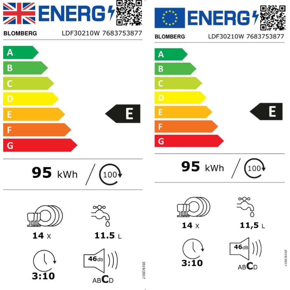 Blomberg14 Place Freestanding Dishwasher - White | LDF30210W - DISHWASHERS - Beattys of Loughrea