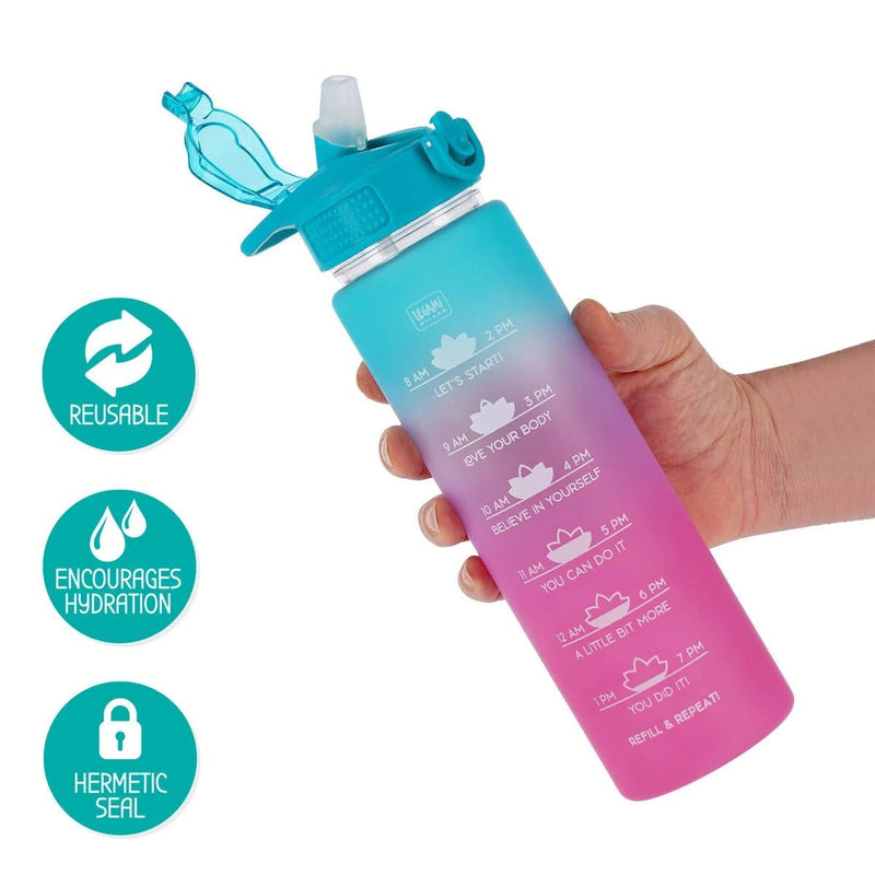 Legami Love Yourself Goals Water Bottle - PLASTICS - STORAGE LUNCH BOX BEAKER - Beattys of Loughrea
