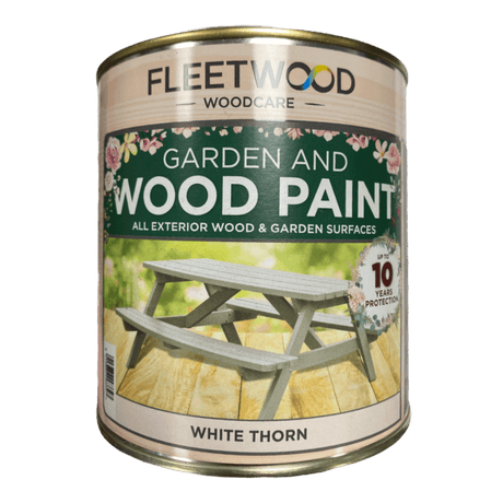 Fleetwood Superflex Garden & Wood Paint White Thorn 1Ltr - VARNISHES / WOODCARE - Beattys of Loughrea