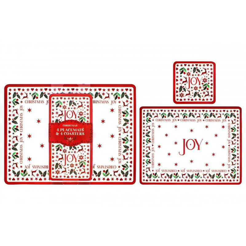 Christmas Joy 4 Pack Placemat & Coasters - TABLEMATS/COASTERS - Beattys of Loughrea
