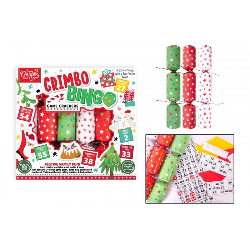 Christmas 6 Pack of Game Bingo Crackers - XMAS ACCESSORIES - Beattys of Loughrea