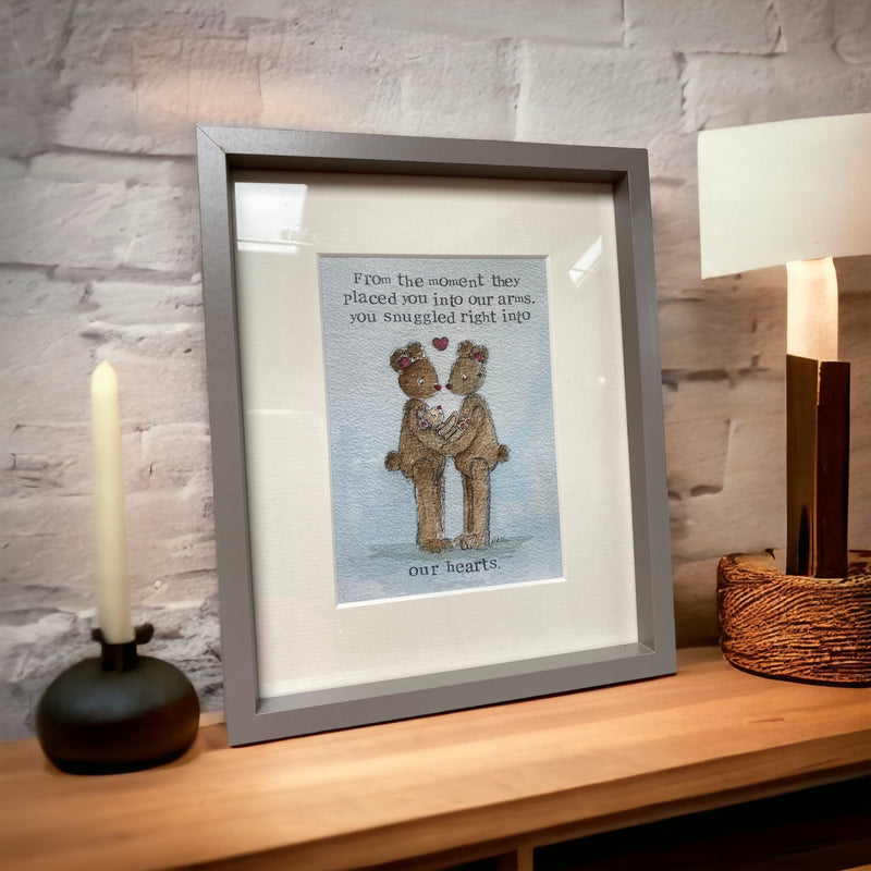My Painted Bear Framed Print "Snuggled" Assorted - One Supplied - PICTURES, PAINTINGS - Beattys of Loughrea