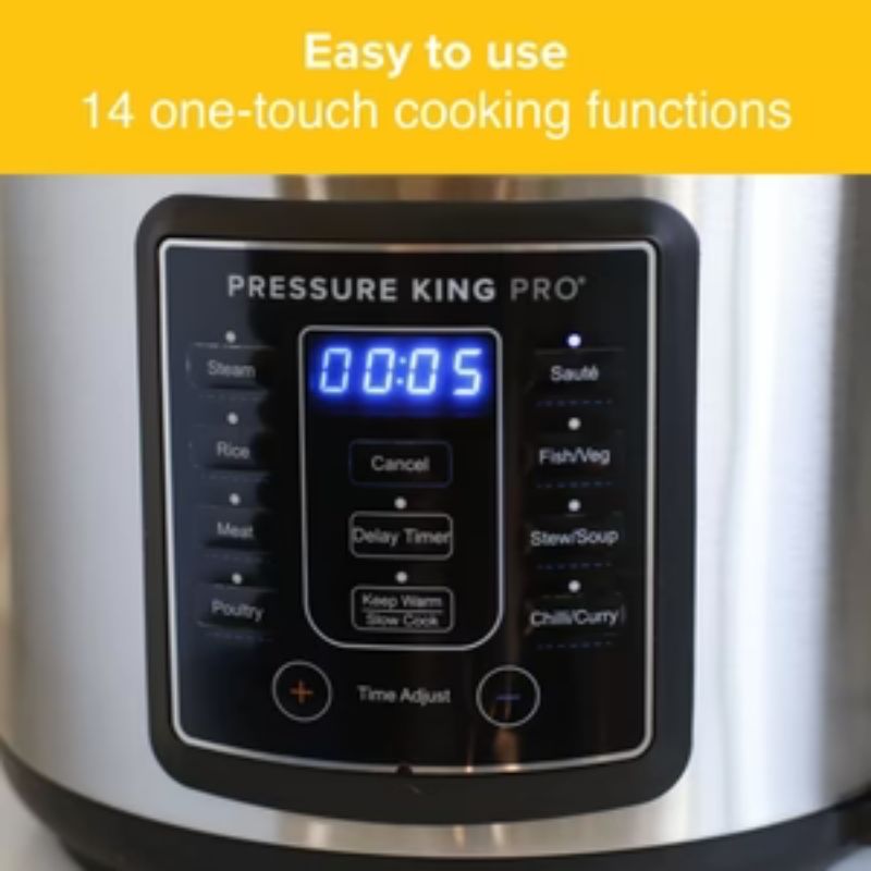 Pressure King Pro 4.8L 14-In-1 Pressure Cooker - FOOD STEAMER RICE COOKER SLOW COOKER - Beattys of Loughrea