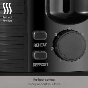 Russell Hobbs 2 Slice Groove Toaster - Black (26390) - TOASTERS - Beattys of Loughrea