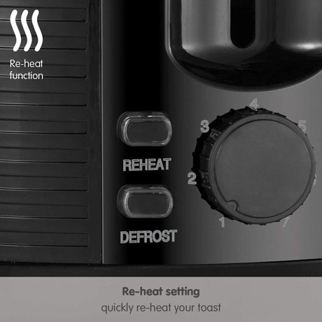Russell Hobbs 2 Slice Groove Toaster - Black (26390) - TOASTERS - Beattys of Loughrea