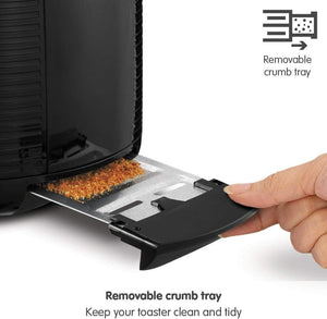 Russell Hobbs 2 Slice Groove Toaster - Black (26390) - TOASTERS - Beattys of Loughrea