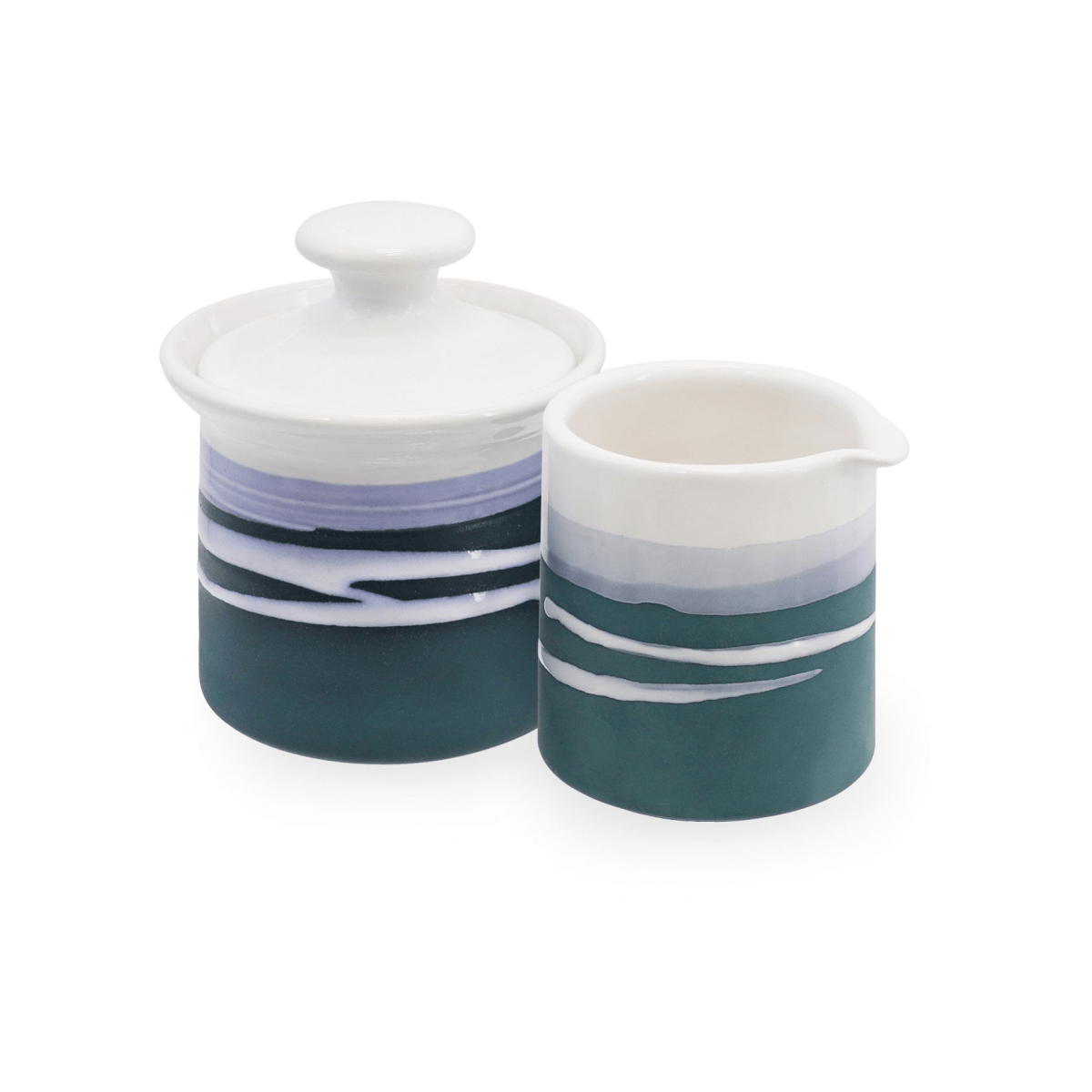 Paul Maloney Pottery Teal Milk Jug & Sugar Bowl - GENERAL LOOSE WARE - Beattys of Loughrea