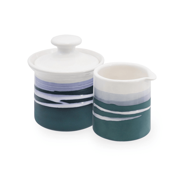 Paul Maloney Pottery Teal Milk Jug & Sugar Bowl - GENERAL LOOSE WARE - Beattys of Loughrea