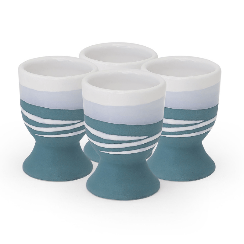 Paul Maloney Pottery Teal Set of 4 Egg Cups - GENERAL LOOSE WARE - Beattys of Loughrea