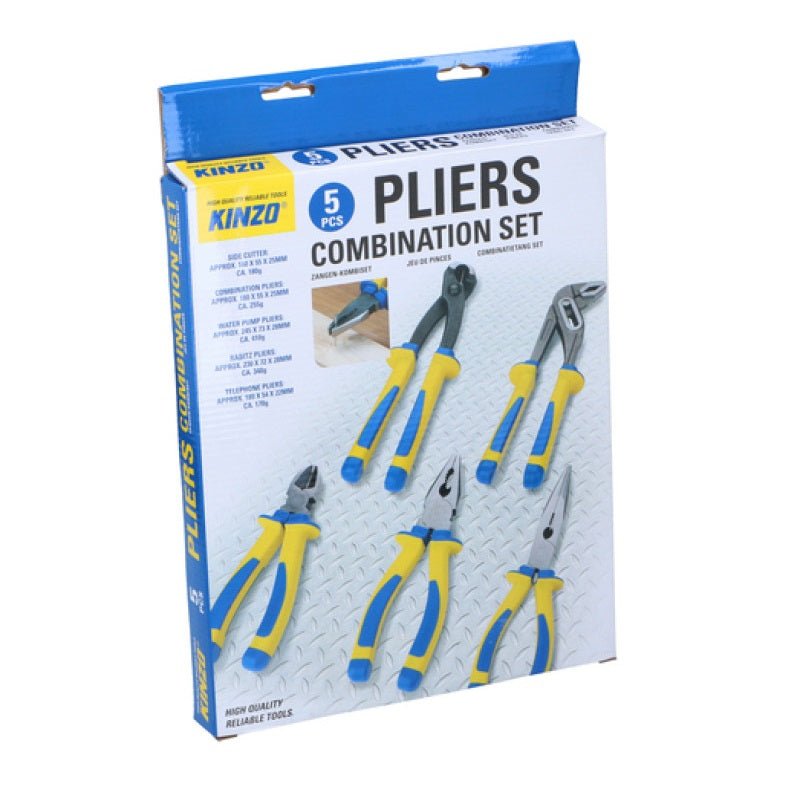 Kinzo 5pc Pliers Combination Set - PLIERS - Beattys of Loughrea