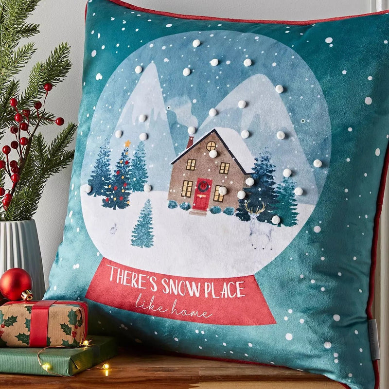 Catherine Lansfield Snow Place Like Home Cushion 45x45cm - CUSHIONS/COVERS - Beattys of Loughrea