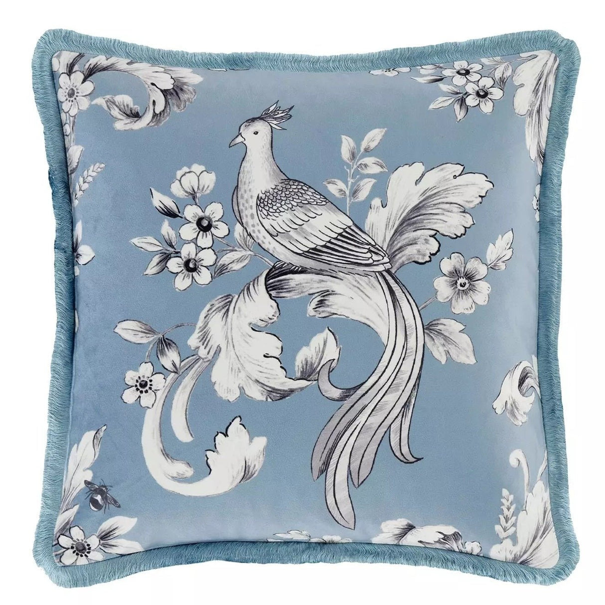Bridgerton By Catherine Lansfield Regal Floral Blue Cushion - CUSHIONS/COVERS - Beattys of Loughrea
