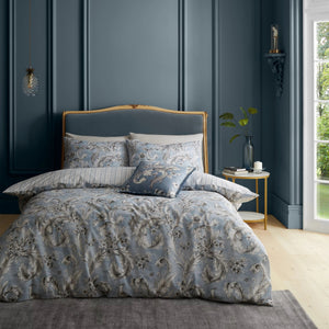 Bridgerton By Catherine Lansfield Regal Floral Blue Duvet Set - Double - DUVET COVERS - Beattys of Loughrea
