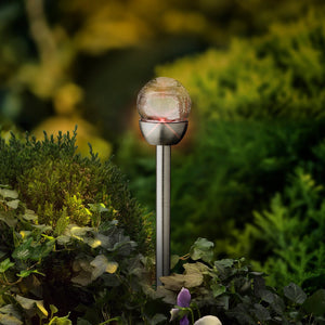 Set of 6 Crackle Glass Colour Changing Solar Lights - SOLAR / GARDEN ORNAMENTS - Beattys of Loughrea