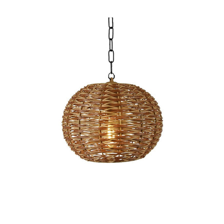 28cm Natural Wicker Battery Operated Outdoor Pendant Light - SOLAR / GARDEN ORNAMENTS - Beattys of Loughrea