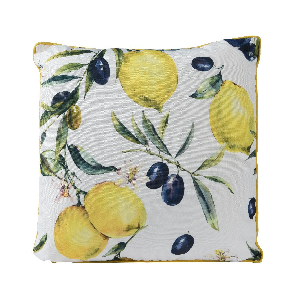 45x45cm Recycled Lemon Print Outdoor Cushion - GARDEN CUSHIONS - Beattys of Loughrea