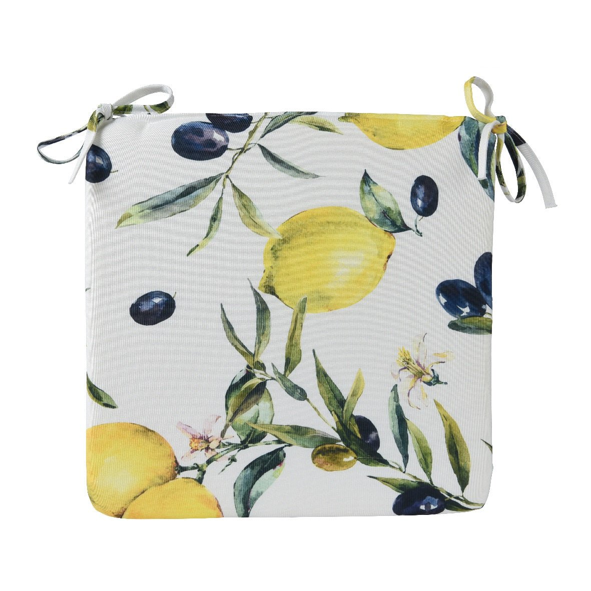 40x40cm Recycled Lemon Print Outdoor Seat Pad - GARDEN CUSHIONS - Beattys of Loughrea
