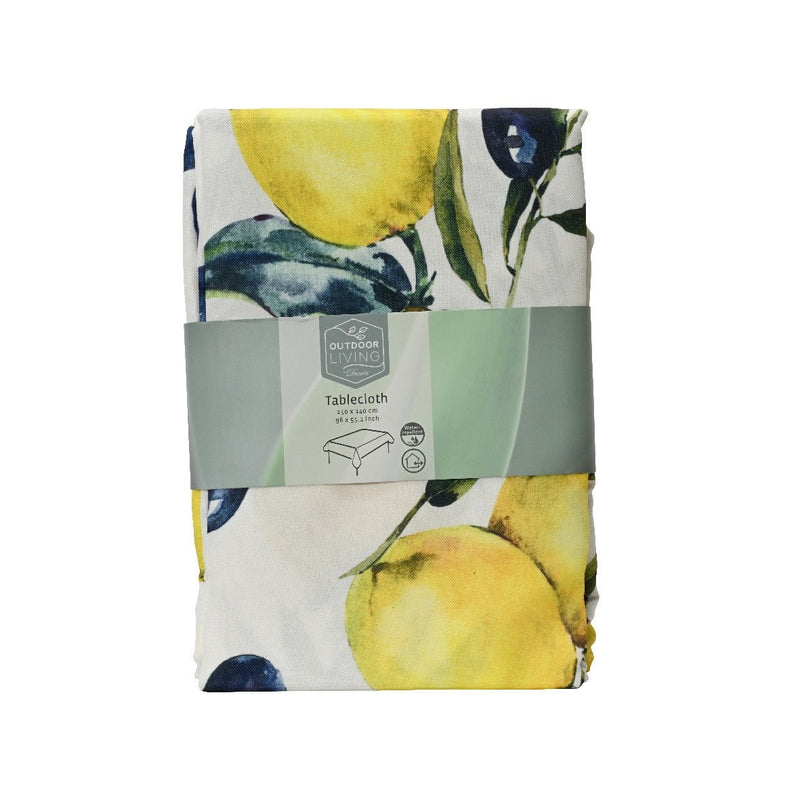 140x250cm Recycled Lemon Print Outdoor Tablecloth - TABLECLOTHS/RUNNERS - Beattys of Loughrea