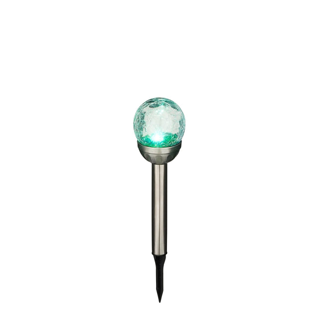 Solar Garden Stake Light Silver 2 LED 34 x 8cm - SOLAR / GARDEN ORNAMENTS - Beattys of Loughrea