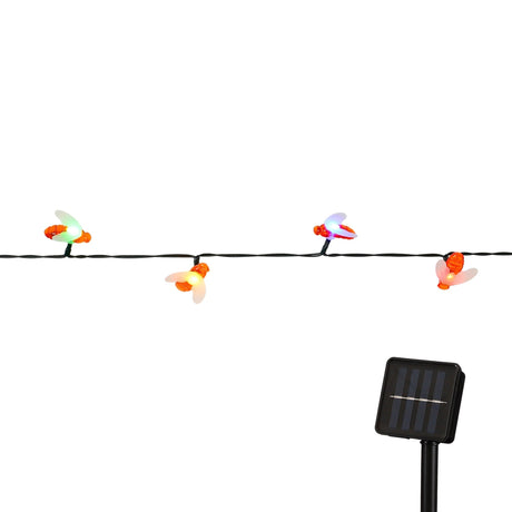 Bee Solar String Lights 20 LED's Multi-Coloured - SOLAR / GARDEN ORNAMENTS - Beattys of Loughrea