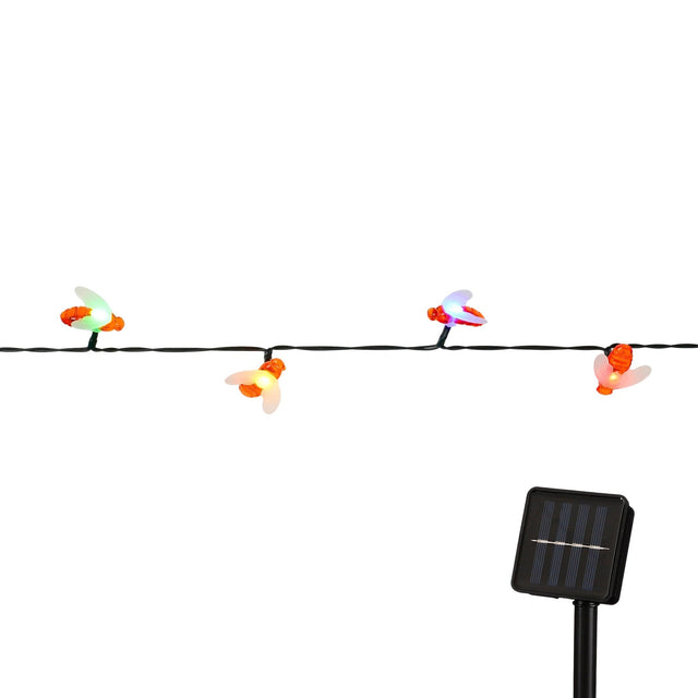 Bee Solar String Lights 20 LED's Multi-Coloured - SOLAR / GARDEN ORNAMENTS - Beattys of Loughrea