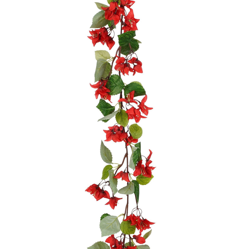Bougainvillea Garland 180 x 20 x 10cm Red - FLOWER - SILK - Beattys of Loughrea