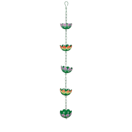 Purple Flower Rain Chain Decoration 84 x 9cm - SOLAR / GARDEN ORNAMENTS - Beattys of Loughrea
