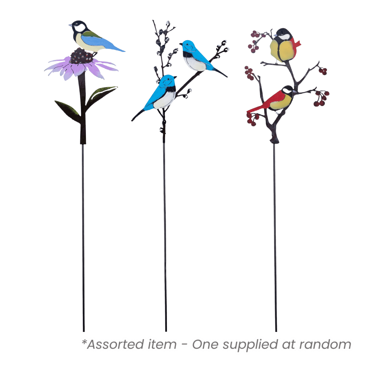 Bird Garden Stake Assorted - One Supplied - SOLAR / GARDEN ORNAMENTS - Beattys of Loughrea