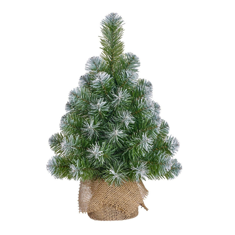 Norton Burlap Mini Christmas Tree with 40 Frosted Tips 45cm - XMAS TREE SMALL - Beattys of Loughrea