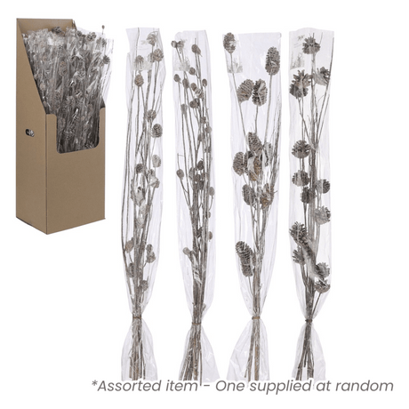 95cm Brown Spray Pine Cone Assorted - One Supplied - FLOWERS - PAPER/PLASTIC - Beattys of Loughrea