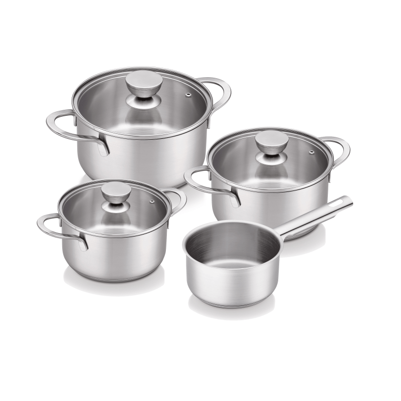 Brabantia Futura Recycled 4 Piece Saucepan Set - COOKWARE - S/STEEL - Beattys of Loughrea