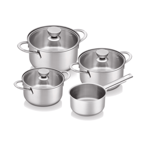 Brabantia Futura Recycled 4 Piece Saucepan Set - COOKWARE - S/STEEL - Beattys of Loughrea