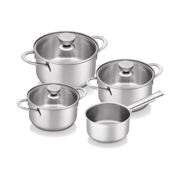 Brabantia Futura Recycled 4 Piece Saucepan Set - COOKWARE - S/STEEL - Beattys of Loughrea