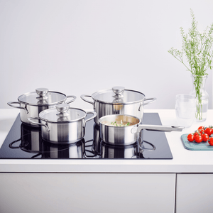 Brabantia Futura Recycled 4 Piece Saucepan Set - COOKWARE - S/STEEL - Beattys of Loughrea