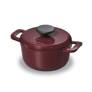 Brabantia The Dutch Oven Aubergine Red 20cm Casserole - COOKWARE - CAST IRON - Beattys of Loughrea