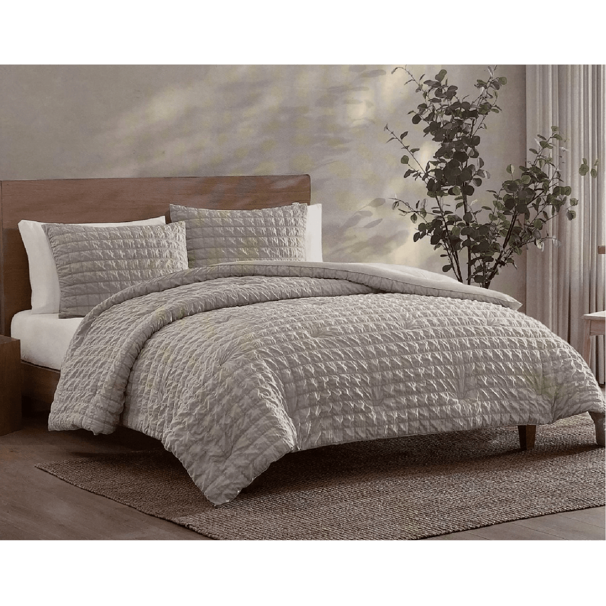 3 Piece Comforter Set Olivia Silver (Grey) - BED SPREADS/COVERS/QUILTS - Beattys of Loughrea