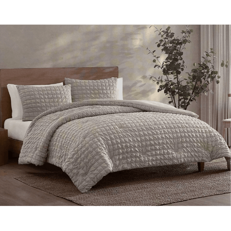 3 Piece Comforter Set Olivia Silver (Grey) - BED SPREADS/COVERS/QUILTS - Beattys of Loughrea