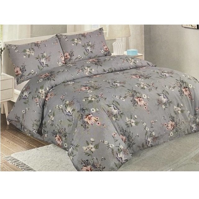 Sleepdown Serena Grey Duvet Set Double - DUVET COVERS - Beattys of Loughrea