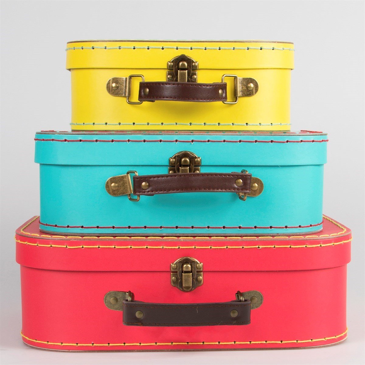 Brights Retro Mini Suitcases - Set Of 3 - ORNAMENTS - Beattys of Loughrea