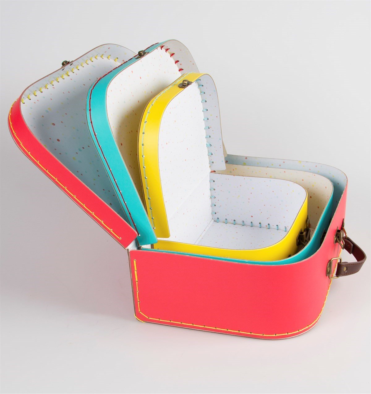 Brights Retro Mini Suitcases - Set Of 3 - ORNAMENTS - Beattys of Loughrea